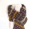 Herrenschal Braun-Beige-Color handgestrickt von Hobbyhaus