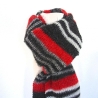 Herrenschal in rot-grau-schwarz handgestrickt von Hobbyhaus