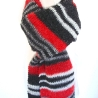Herrenschal in rot-grau-schwarz handgestrickt von Hobbyhaus