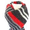 Herrenschal in rot-grau-schwarz handgestrickt von Hobbyhaus