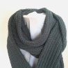Herrenschal Strickschal in grau handgestrickt von Hobbyhaus
