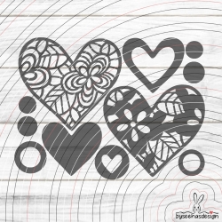 Herz Blumen Plotterdatei SVG DXF 