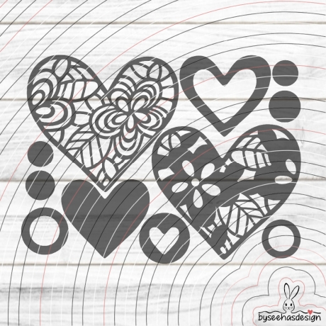 Herz Blumen Plotterdatei SVG DXF 