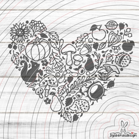 Herz Herbst Plotterdatei SVG DXF