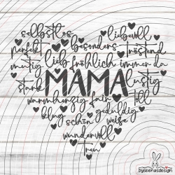 Herz Muttertag Plotterdatei SVG DXF 