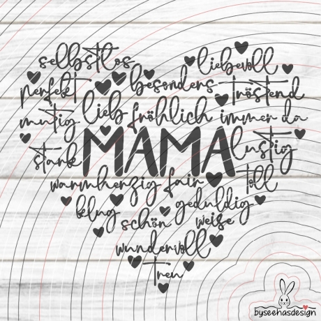 Herz Muttertag Plotterdatei SVG DXF 