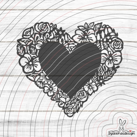 Herz Rahmen Plotterdatei SVG DXF