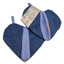 Jeans-Topflappen-Set, blau