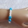 Kinder-Armband Schmuck elastisch Perlen gefädelt Blauen Herzen