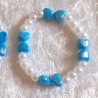 Kinder-Armband 3er-Set Herzen Schmuck elastisch Perlen gefädelt