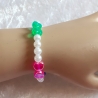 Kinder-Armband Schmuck elastisch Perlen gefädelt Bunte Herzen