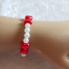 Kinder-Armband Schmuck elastisch Perlen gefädelt Rote Herzen