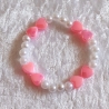 Kinder-Armband Schmuck elastisch Perlen gefädelt Rosa Herzen