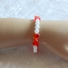 Kinder-Armband Schmuck elastisch Perlen gefädelt Rote Herzen