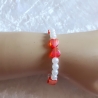 Kinder-Armband Schmuck elastisch Perlen gefädelt Rote Herzen
