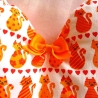 Herzkissen Kätzchen orange mit Stoffschleife von Hobbyhaus