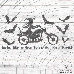 Hexe auf Motorrad Plotterdatei  SVG DXF