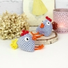 2er Set gehäkelte Hühner | Handgemachte Deko für Ostern