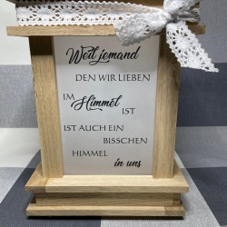 Holzlaterne Trauer in Eiche