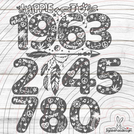 Hippie Since Plotterdatei SVG DXF