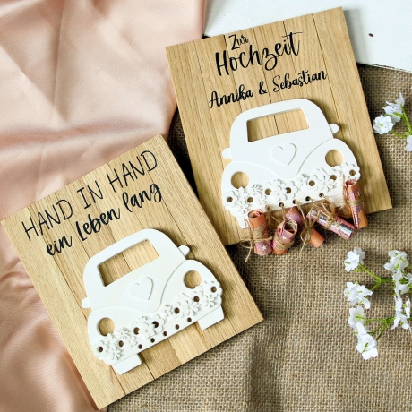 Geschenk zur Hochzeit – Geldgeschenk mit Auto & Namen