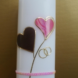 5031 Hochzeitskerze schräg für pink-Liebhaber