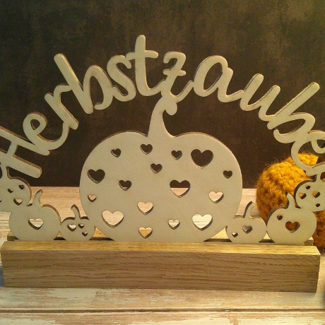 Holzaufsteller Schriftzug Herbstzauber