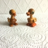 Vintage 2er Set Holz-Küken Holzspielzeug Original DDR 70er Jahre