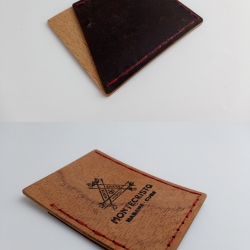 #6 Holzportmonnaie Sperrholz Leder Braun Wallet Leather Upcycling