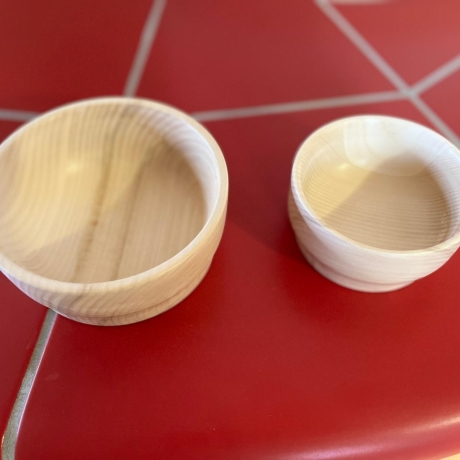 2er SET handgearbeitete Holzschalen aus Eibenholz – federleicht 