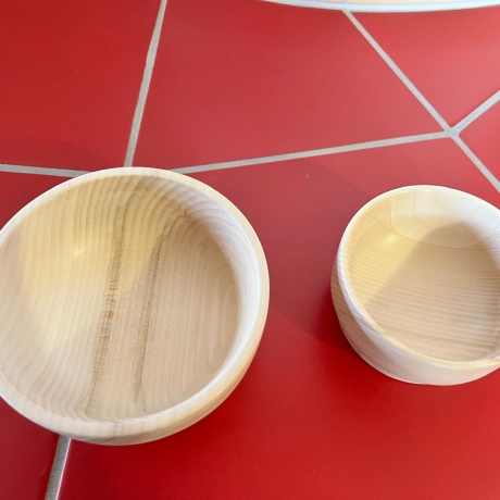 2er SET handgearbeitete Holzschalen aus Eibenholz – federleicht 