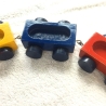 Holzzügle mit drei Waggons bunt bemalt aus den 70er Jahren