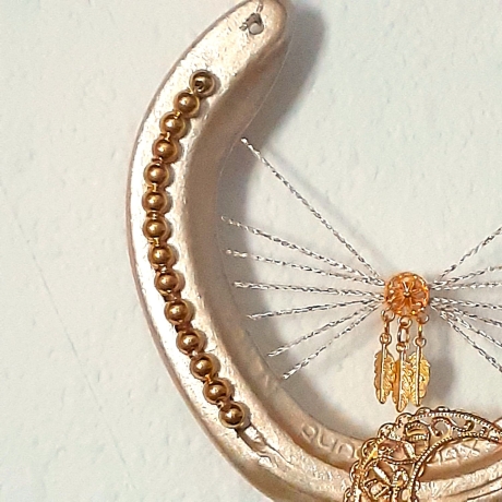 Echtes Hufeisen Glücksbringer Wandschmuck Goldfarben