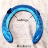 Echtes Hufeisen zum selber dekorieren Glücksbringer Blau-metallic
