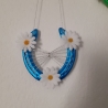 Echtes Hufeisen Glücksbringer Wandschmuck Metallic-Blau 