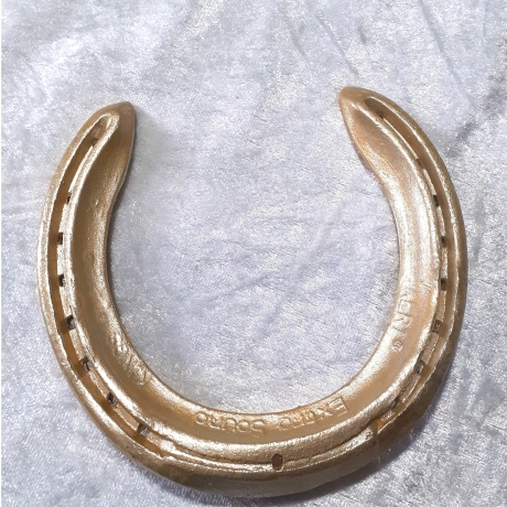 Echtes Hufeisen zum selber dekorieren Glücksbringer Hell-Gold