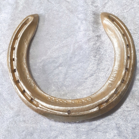 Echtes Hufeisen zum selber dekorieren Glücksbringer Hell-Gold