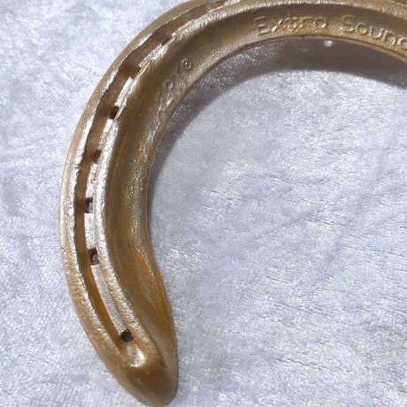 Echtes Hufeisen zum selber dekorieren Glücksbringer Hell-Gold