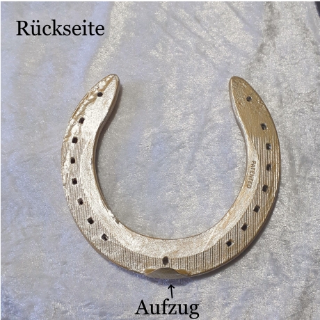 Echtes Hufeisen zum selber dekorieren Glücksbringer Hell-Gold