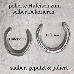 Echtes Hufeisen zum selber dekorieren Glücksbringer silbern