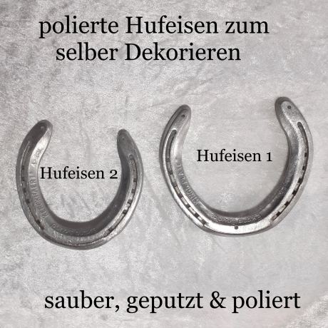 Echtes Hufeisen zum selber dekorieren Glücksbringer silbern