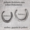 Echtes Hufeisen zum selber dekorieren Glücksbringer silbern