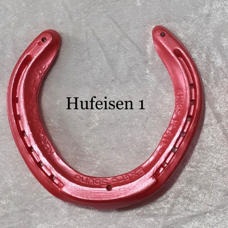 Echtes Hufeisen zum selber dekorieren Glücksbringer Rot