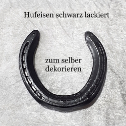 Echtes Hufeisen zum selber dekorieren Glücksbringer schwarz