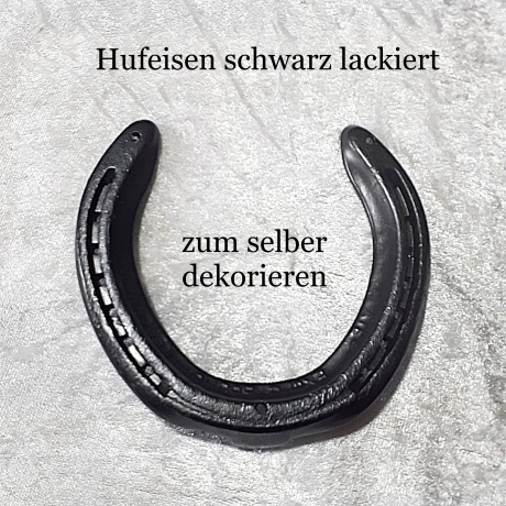 Echtes Hufeisen zum selber dekorieren Glücksbringer schwarz