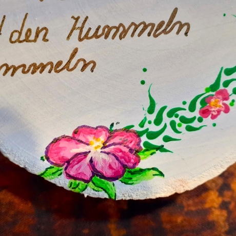 Gartenschild - Bin im Garten mit den Hummeln bummeln - Türscheibe