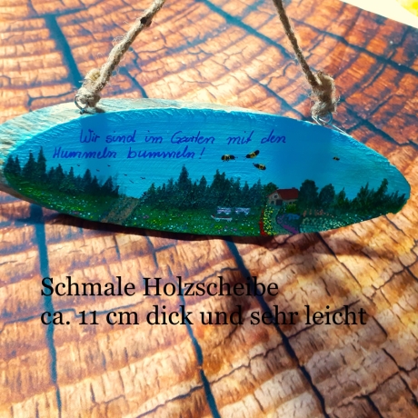 Gartenschild - Wir sind im Garten mit den Hummeln bum - Türschild