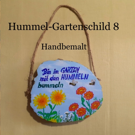 Gartenschild - Bin im Garten mit den Hummeln bummeln - Türscheibe