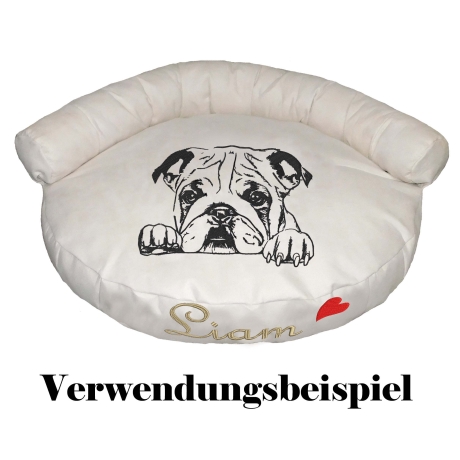 Stickdatei Englische Bulldogge Welpe Hund  Balou