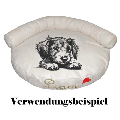 Stickdatei Rauhaardackel Welpe Pepper Hund